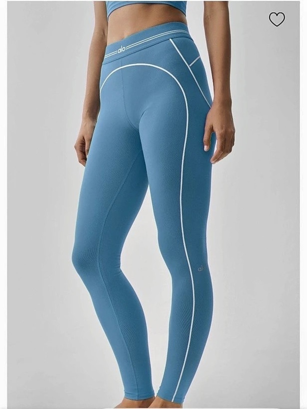 ALO Yoga Airbrush High-Waist Heart Throb Legging in California Blue & White